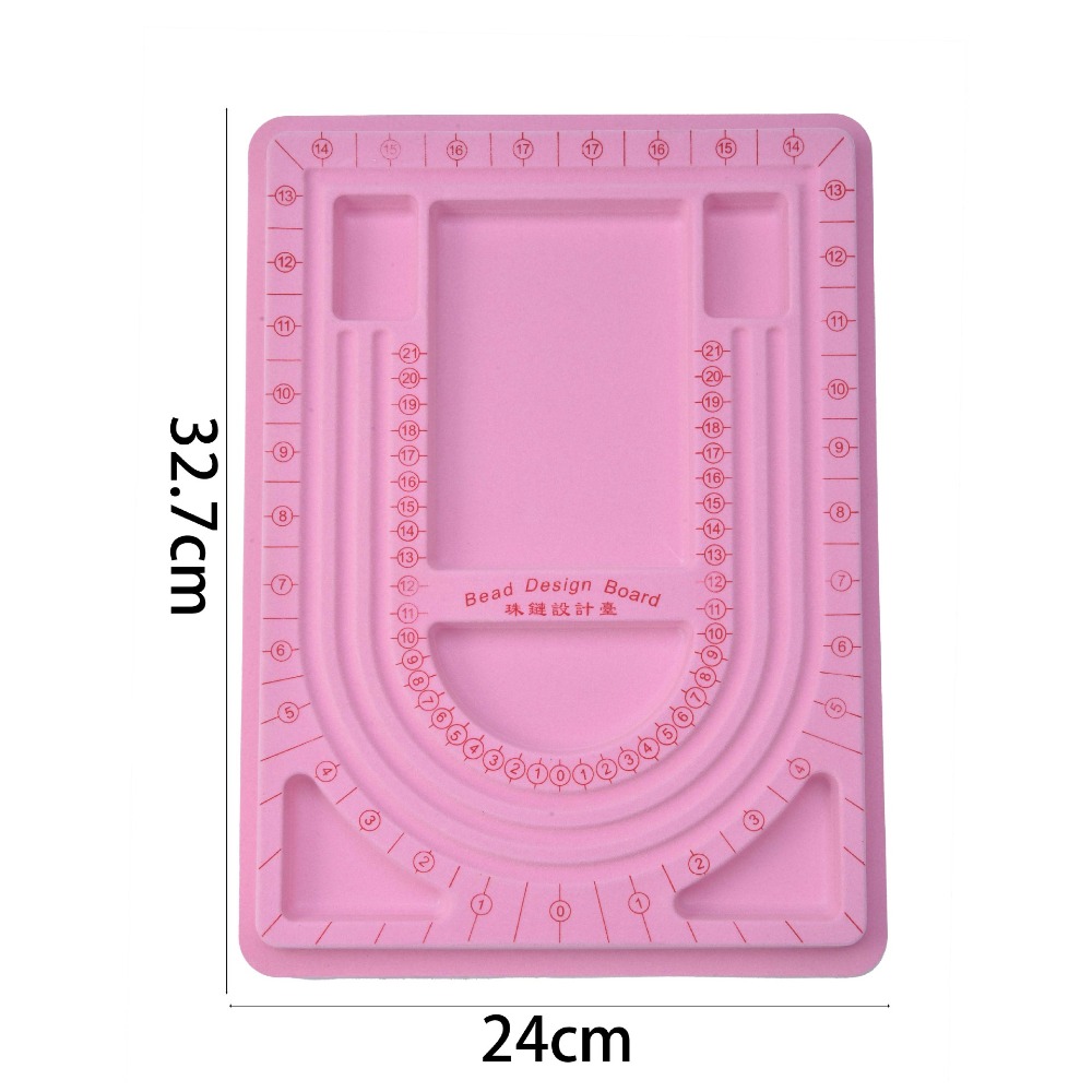 Jewelry Making Board - カラフルなフロッケダビーズボードブレスレットネックレストレイビーズアクセサリー測定ツール工芸品 DIY ジュエリー作成用