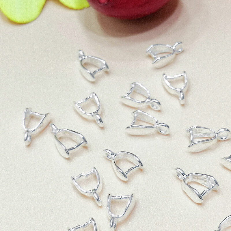 Lobster Clasp Silver - 50個入り シルバーメッキ コネクター ピンチベイルクリップ ストーン DIY製作用パーツ