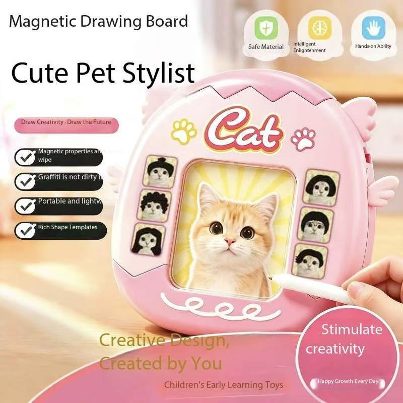 Jewelry Making Board - ミニ・フィジェット・DIYヘアスタイル・キーチェーン。面白い磁石を使ったお絵かきボード。スチールビーズを使用したクリエイティブな猫のヘアスタイルペンダント。車のペンダントとしても使用可能。
