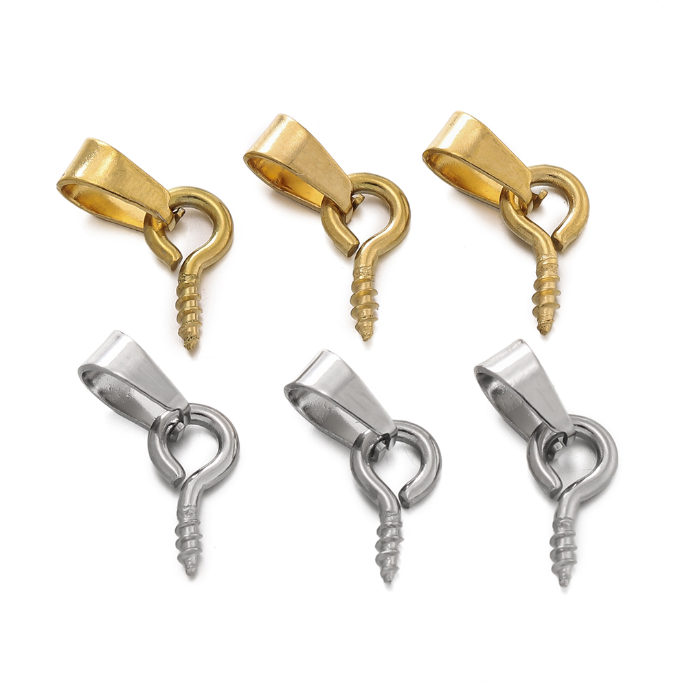 Jewelry Making Drill - 20 個ステンレス鋼スクリューアイピン保釈トップドリルビーズエンドペンダントチャームコネクタブラブラチャーム DIY ジュエリー作成用