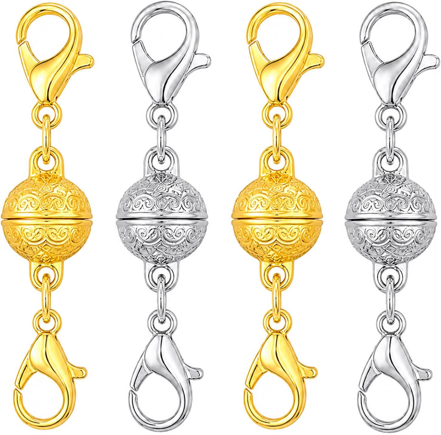 Lobster Clasp Silver - ロブスタークラスプ付きの磁石式ネックレス留め具。ゴールドとシルバーの2色展開。ネックレスの長さ調整用やブレスレットの留め具として使用可能。