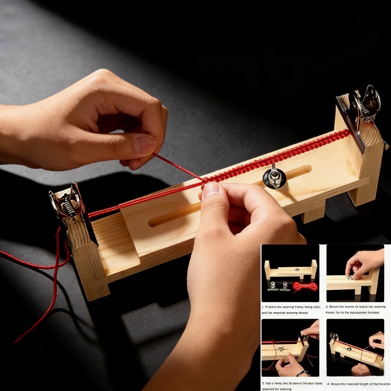 無垢材ブレスレット編み込み固定ツール - 赤いロープの編み込 - Jewelry Making Machines のレビューと価格