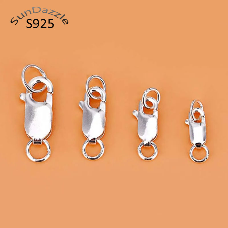 本物の純粋なソリッド925スターリングシルバーロブスタークラ - Lobster Clasp Silver のレビューと価格