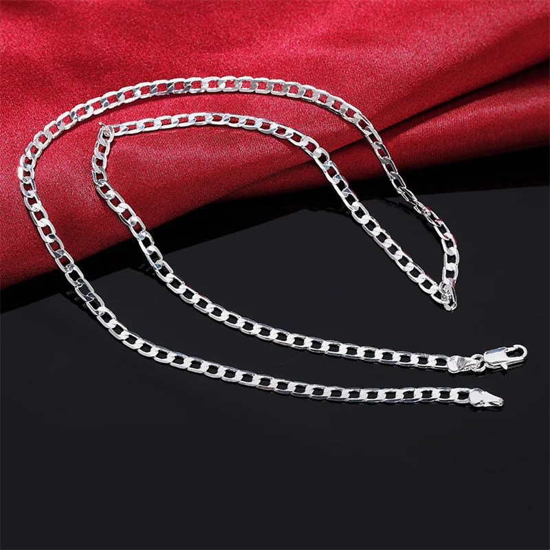 メンズ 925 スターリングシルバーネックレス 2/4/6/ - Lobster Clasp Silver のレビューと価格