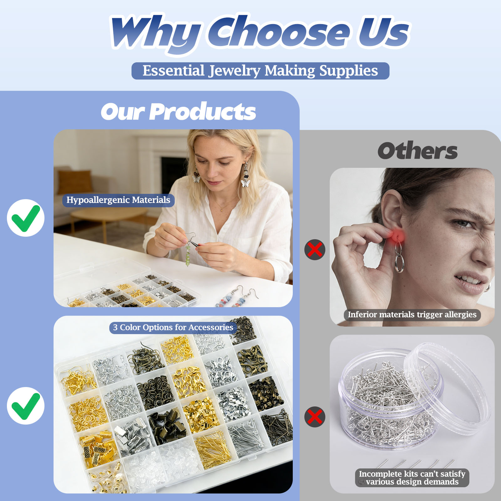 アレルギーを起こしにくい素材で作られた、ジュエリー用のイヤリ - Jewelry Making At Home のレビューと価格