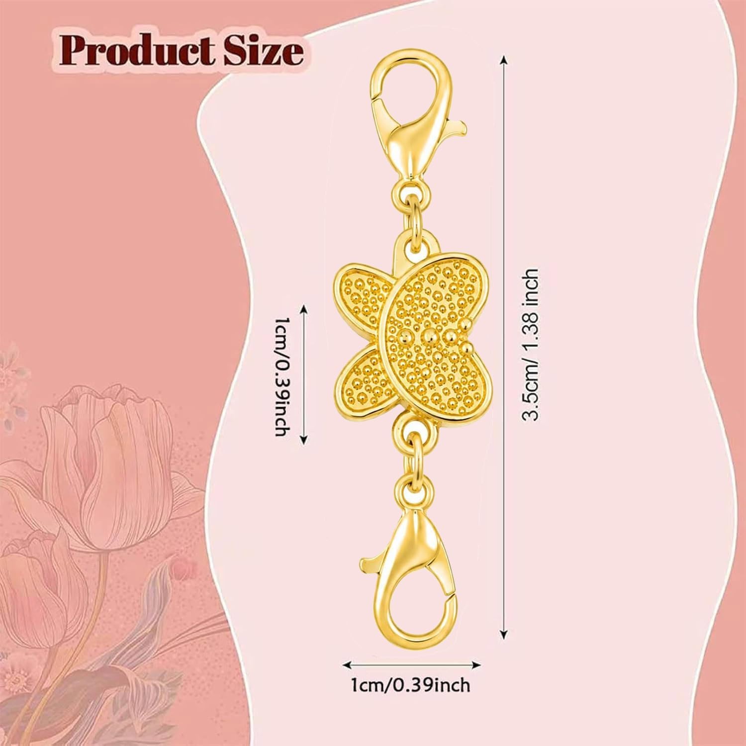 蝶の形をした磁石式ネックレス留め具。ロブスタークラスプ付き。 - Lobster Clasp Silver のレビューと価格