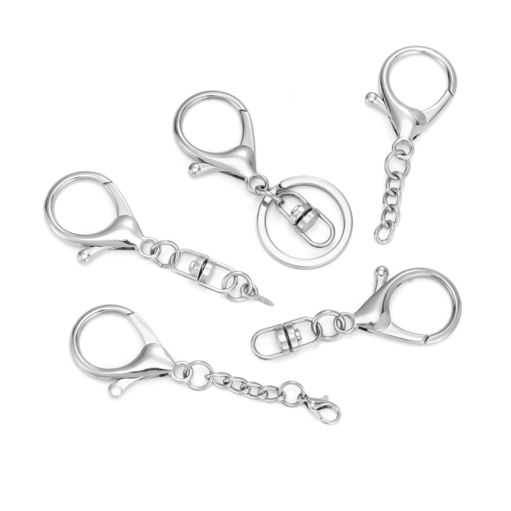 10 個シルバーカラー大型ロブスタークラスプ合金キーホルダー - Lobster Clasp Silver のレビューと価格